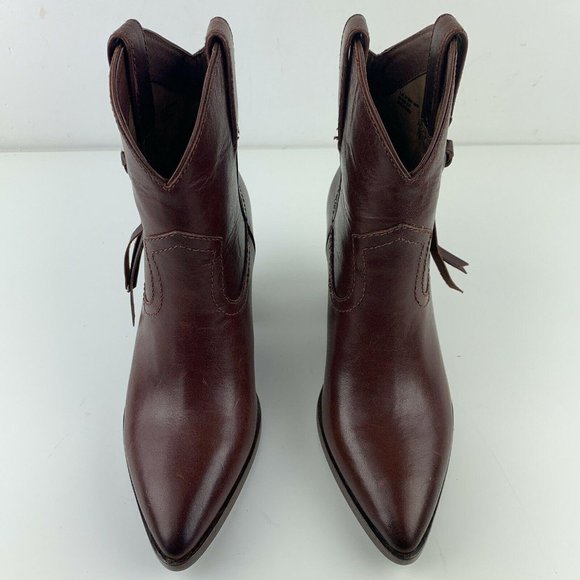Frye Boots Womens Faye Concho Short Mahogany - Picture 8 of 9